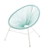 Fauteuil de jardin enfant en résine verte et métal blanc